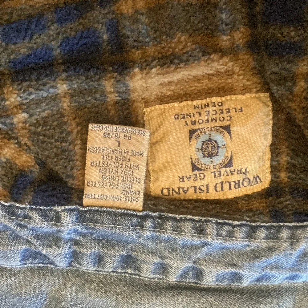Fleece Lined Denim Chore Jacket Workwear Utility Coat Men’s L
